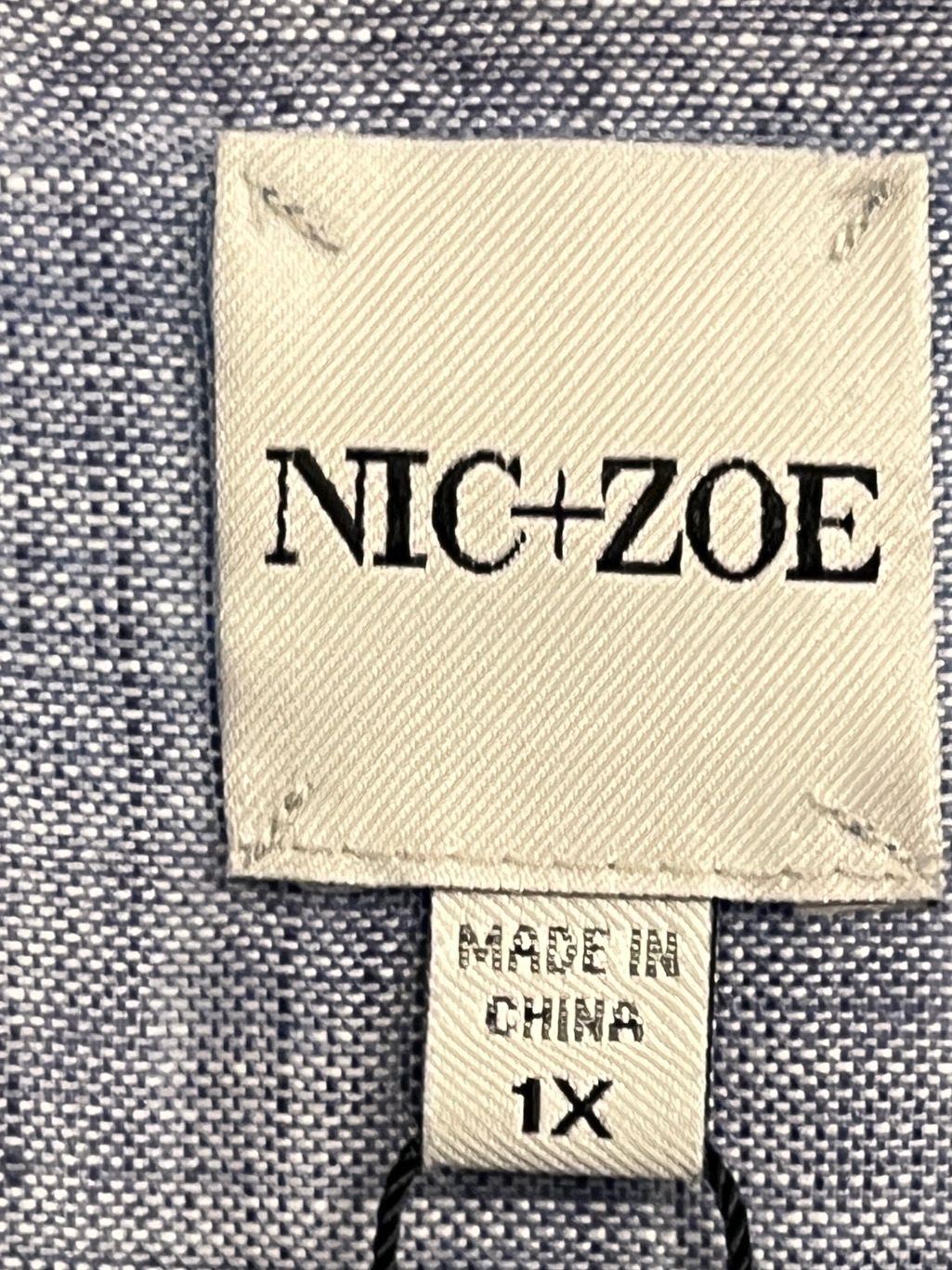 Nic+Zoe Women’s Indigo Blue Linen Button Front Collared Midi Shirt Dress Plus 1x — image 3 of 6